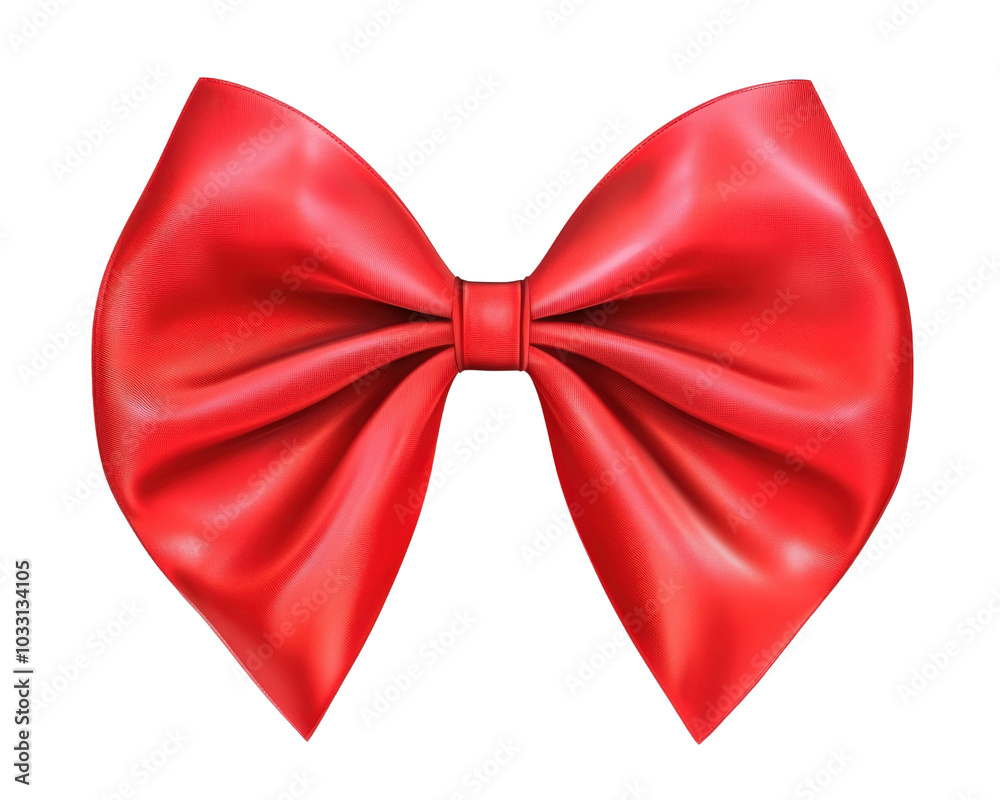 A red ribbon bow with a black center A red ribbon bow with a black center