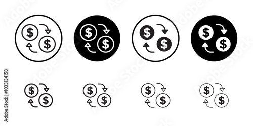 Cash flow icon Isolated flat vector in outline