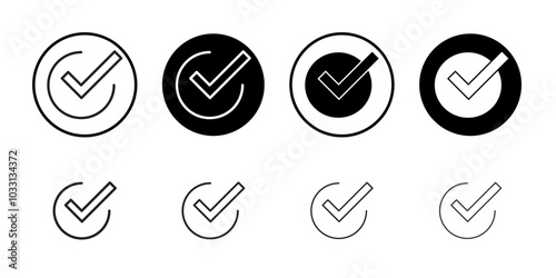 Check mark icon Isolated flat vector in outline