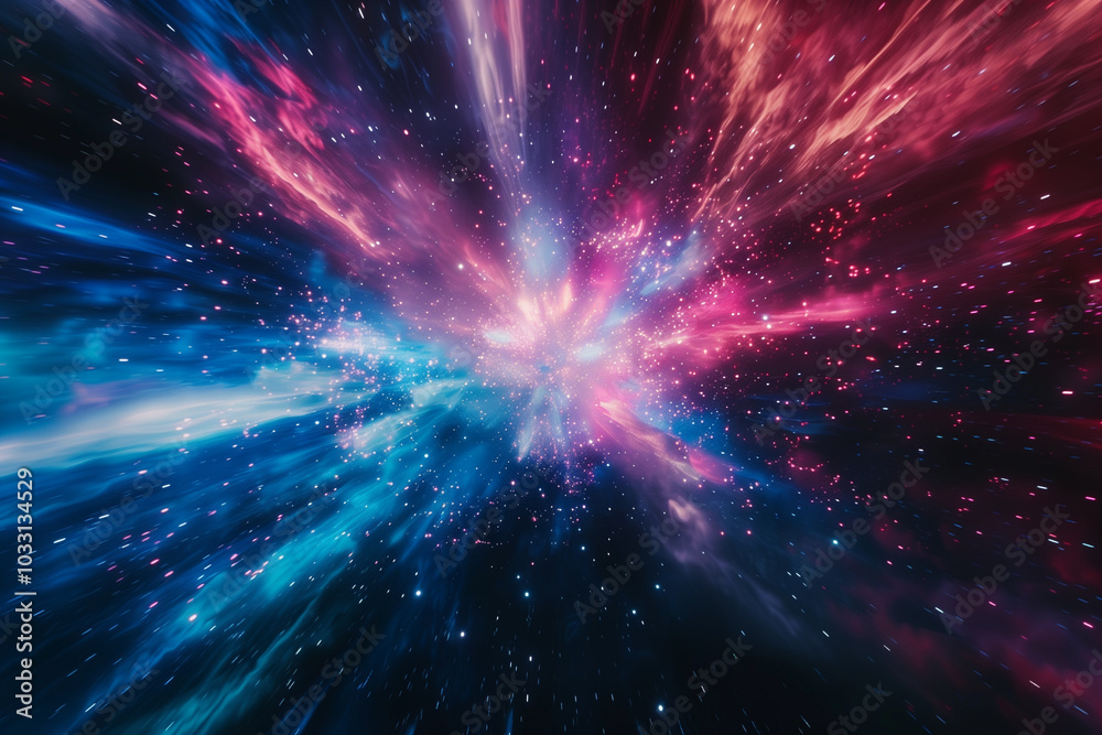 Vibrant abstract background featuring blue and red neon glow colors in the universe Vibrant abstract background featuring blue and red neon glow colors in the universe