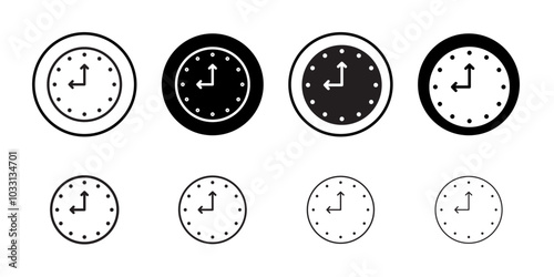 Clock nine icon Isolated flat vector in outline