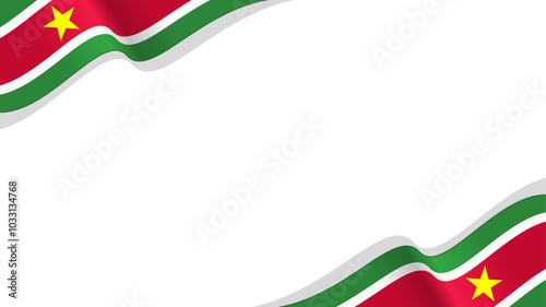 wavy suriname flag vector background with copy space for text. suriname national day