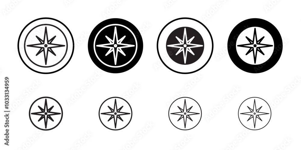 Compass Icon Isolated flat vector in outline Compass Icon Isolated flat vector in outline