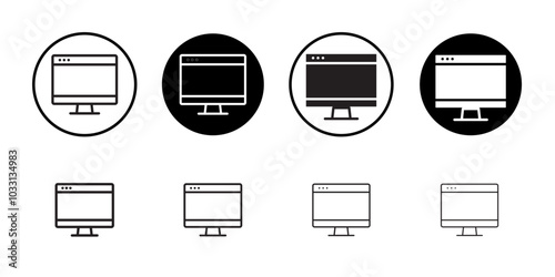 Computer Screen icon Isolated flat vector in outline