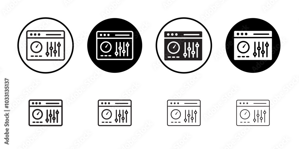 Control panel icon Isolated flat vector in outline Control panel icon Isolated flat vector in outline