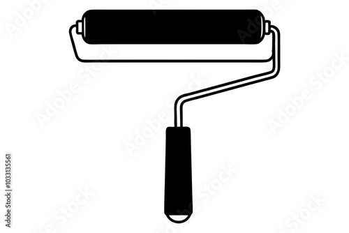 Paint roller vector | isolated vector silhouette illustration on white background