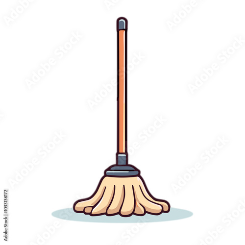 Vector mop icon for floor cleaning and maintenance