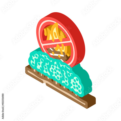 forest fire prohibited isometric icon vector. forest fire prohibited sign. isolated symbol illustration