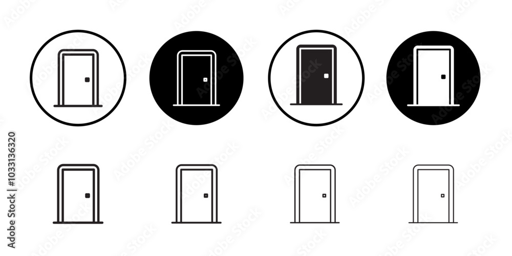 Door icon Isolated flat vector in outline Door icon Isolated flat vector in outline