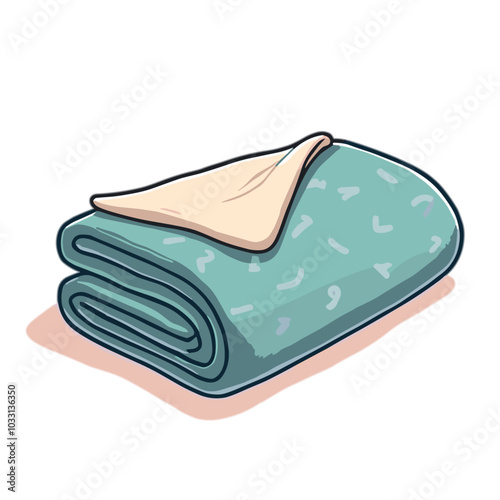Vector folded blanket icon for cozy home decor