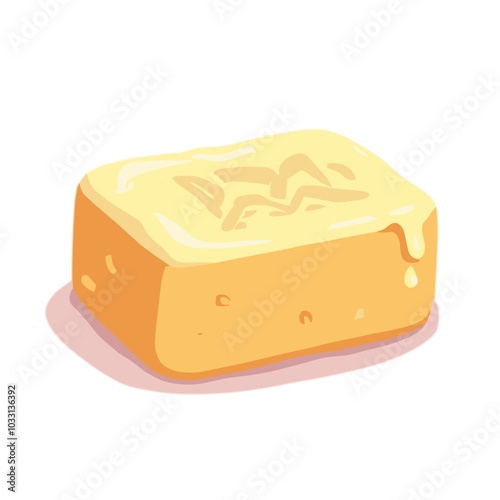 Vector soap bar icon for personal cleanliness