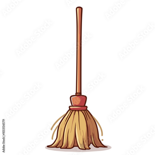 Mop and bucket set, floor cleaning equipment illustration