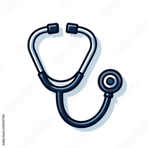 Stethoscope, medical examination vector icon