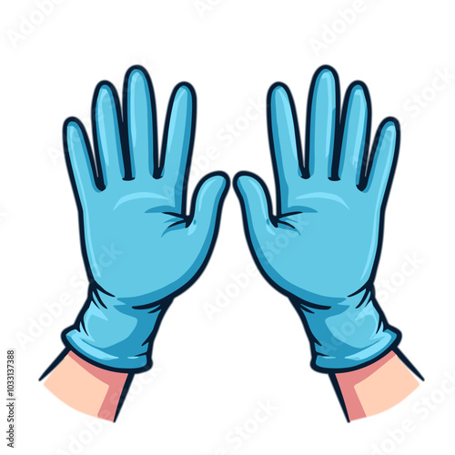 Medical gloves, personal protection vector illustration
