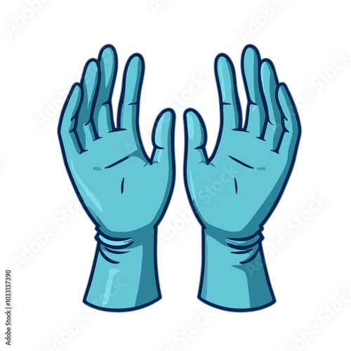 Medical gloves, personal protection vector illustration