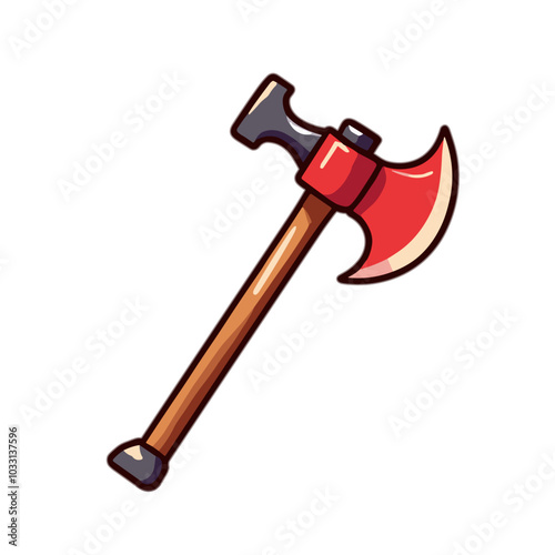 Vector firefighter axe icon, emergency tool symbol