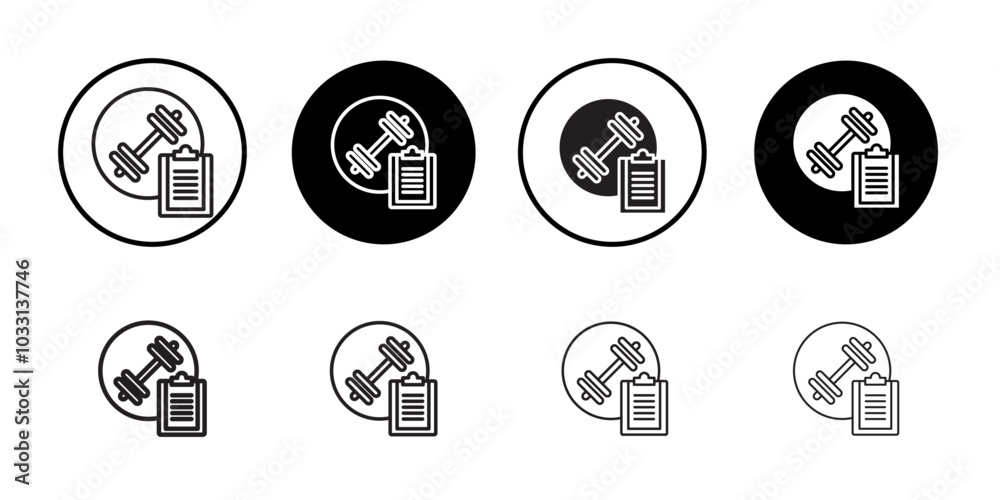 Fitness plan icon Isolated flat vector in outline Fitness plan icon Isolated flat vector in outline