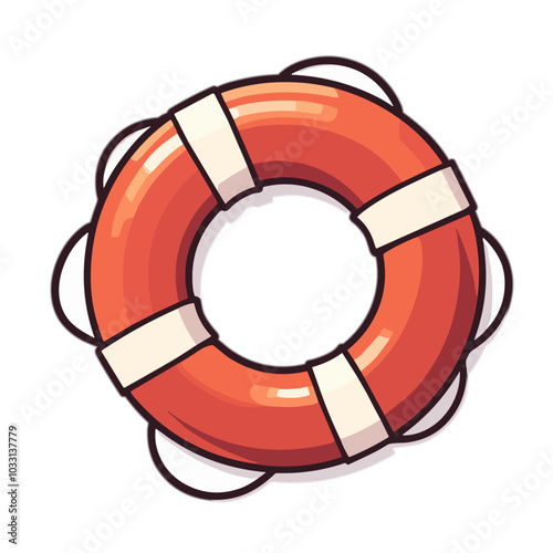Vector life ring icon, water safety symbol