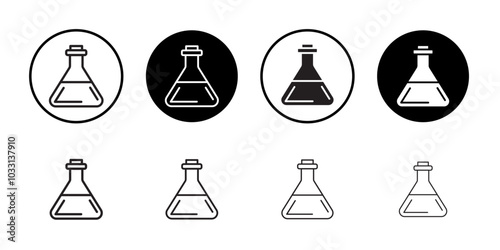 Flask icon Isolated flat vector in outline