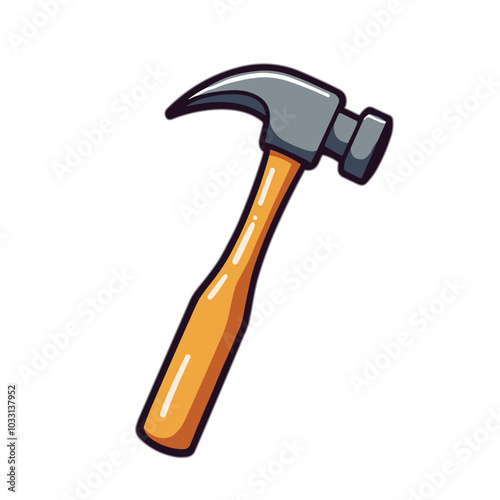 Vector claw hammer illustration, carpentry tool icon