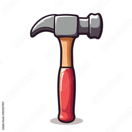 Vector claw hammer illustration, carpentry tool icon