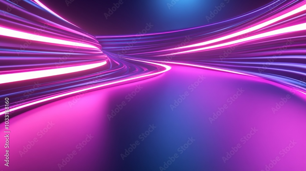 Vibrant Neon Tunnel