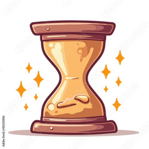 Vector hourglass illustration, time management icon