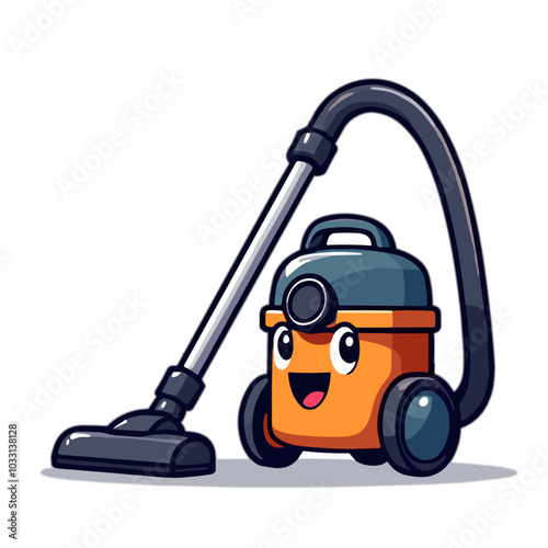 Vector vacuum cleaner illustration, household appliance icon