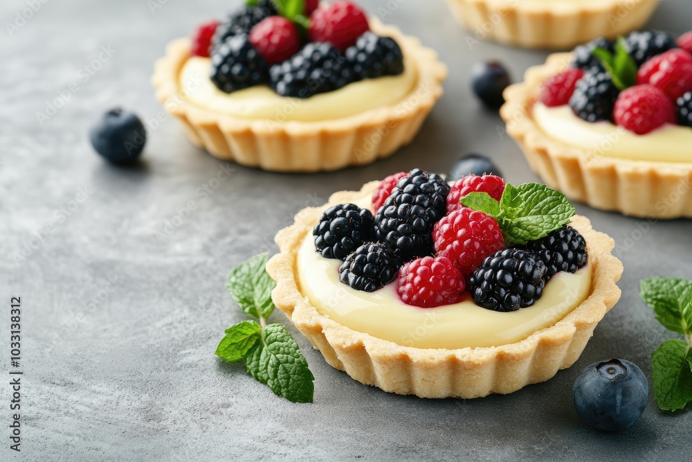 Fresh Berry Tartlets with Creamy Filling Fresh Berry Tartlets with Creamy Filling