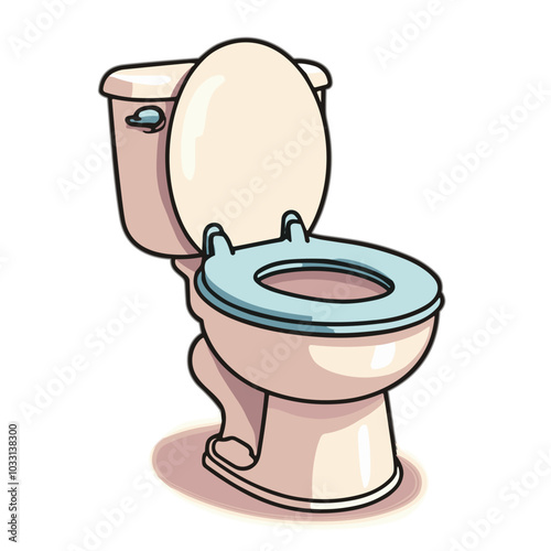 Vector toilet illustration, bathroom fixture icon