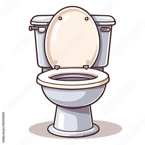 Vector toilet illustration, bathroom fixture icon
