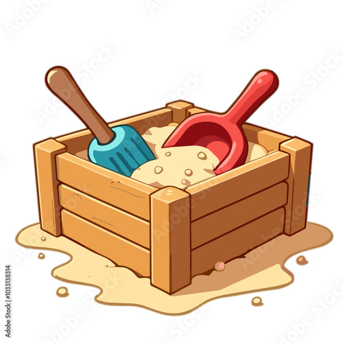 Vector sandbox illustration, children's playground icon