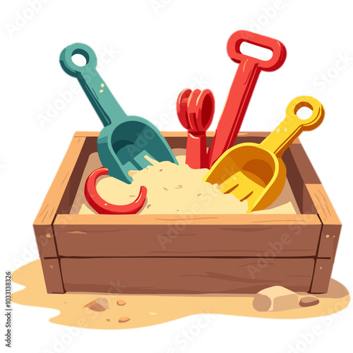 Vector sandbox illustration, children's playground icon