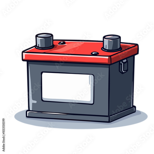 Vector car battery illustration, auto part icon