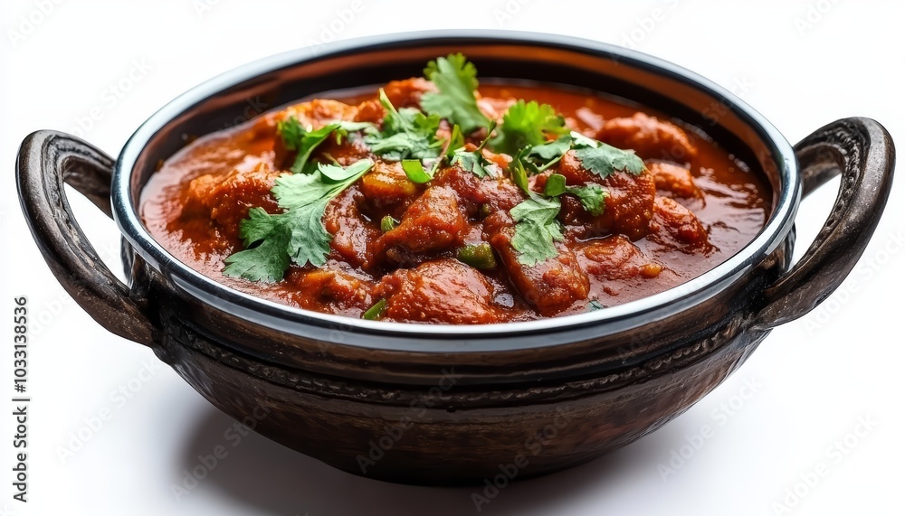 Traditional Indian Chicken Curry in a Rustic Bowl Traditional Indian Chicken Curry in a Rustic Bowl