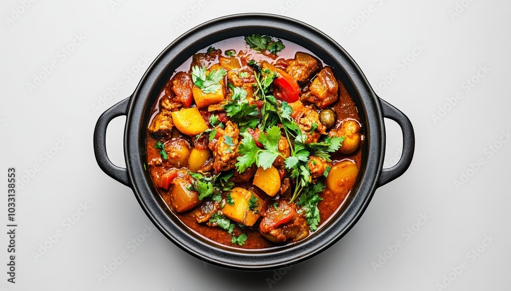 Spicy Vegetable Curry with Fresh Cilantro Garnish Spicy Vegetable Curry with Fresh Cilantro Garnish
