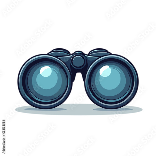 Binoculars icon, observation and exploration tool