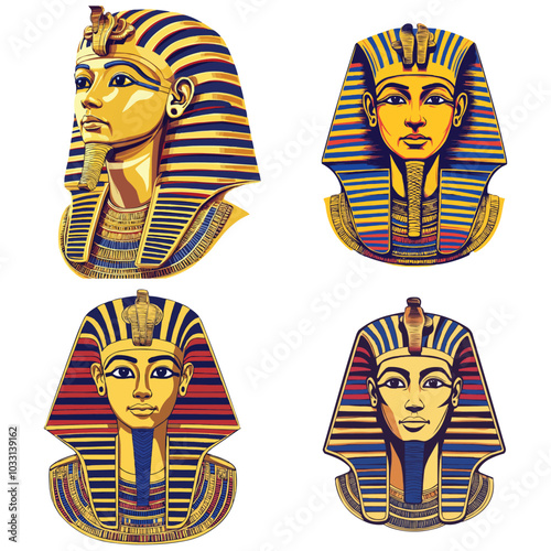 Vector illustration of a pharaoh's head set