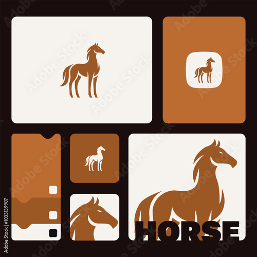 Horse design vector image on white background, vector illustration, Animal Logo, logo set