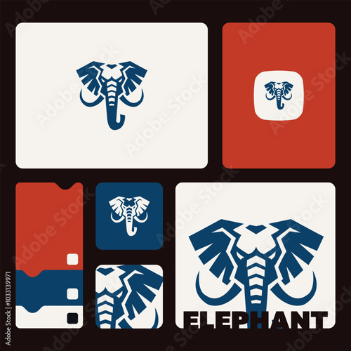Elephant design vector image on white background, vector illustration, Animal Logo, logo set