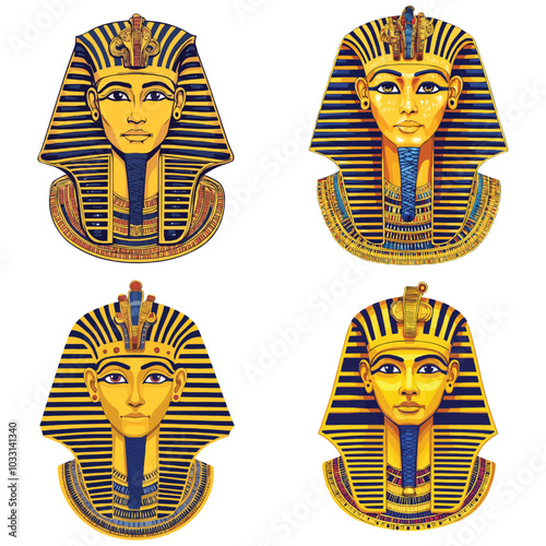 Vector illustration of a pharaoh's head set