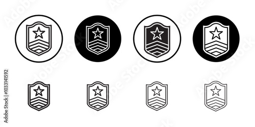 Military rank badge icon Isolated flat vector in outline