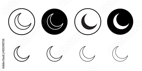 Moon icon Isolated flat vector in outline