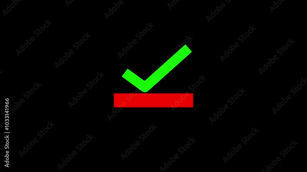 Loading Sign Check Box check mark sign icon with loading bar animation.Video Loading animation ...