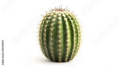 green cactus on white background. 