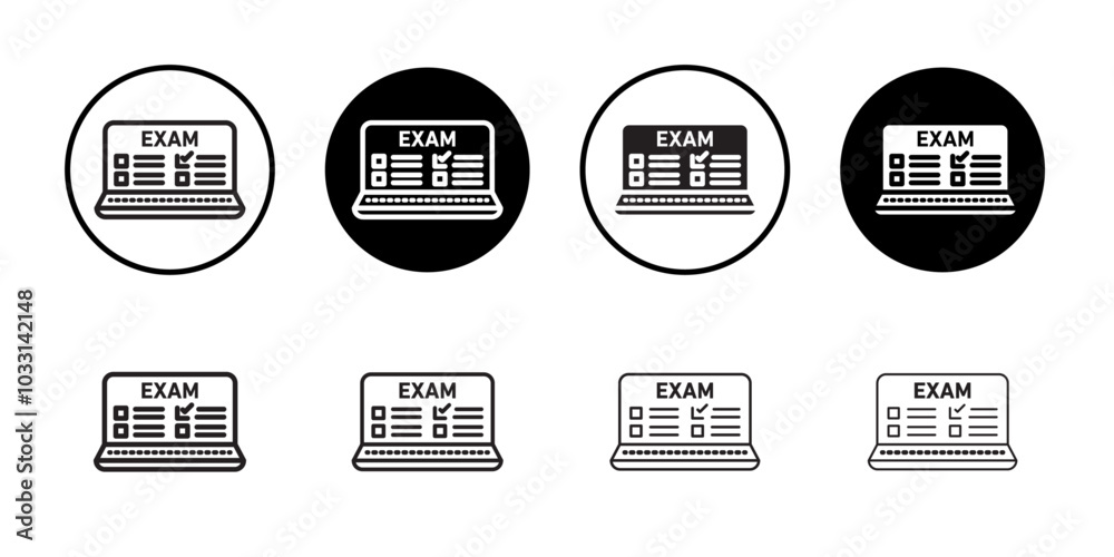 Fototapeta premium Online exam test icon Isolated flat vector in outline