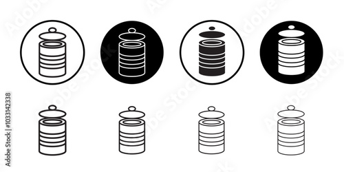 Open tin can icon Isolated flat vector in outline