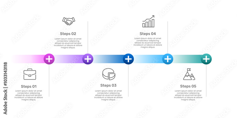 5 Steps or Options. Success path. Infographic point Timeline. Business Presentation, Strategy, Marketing and Information. Vector illustration. 5 Steps or Options. Success path. Infographic point Timeline. Business Presentation, Strategy, Marketing and Information. Vector illustration.