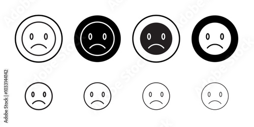 Sad icon Isolated flat vector in outline