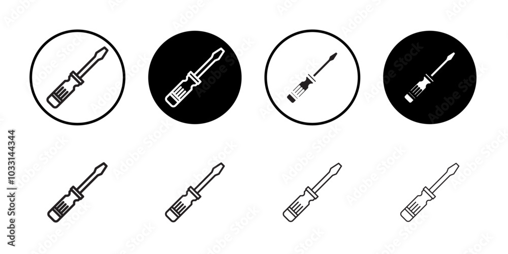 Screwdriver icon Isolated flat vector in outline Screwdriver icon Isolated flat vector in outline